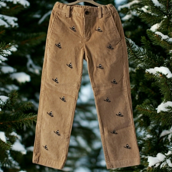 NEW! Skier - Brooks Brothers Tan Corduroy Pants with Embroidered Skiers (sz 6) - Picture 4 of 5